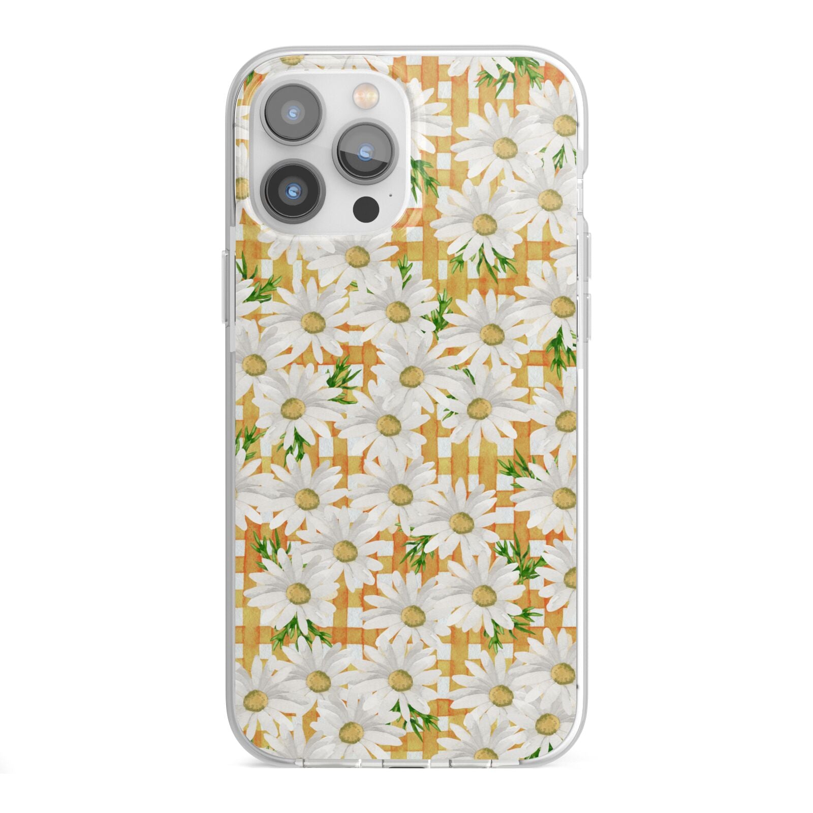Checkered Daisy iPhone 13 Pro Max TPU Impact Case with White Edges