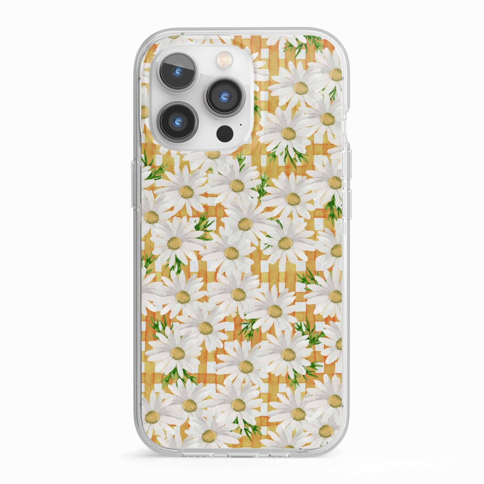 Checkered Daisy iPhone 13 Pro TPU Impact Case with White Edges