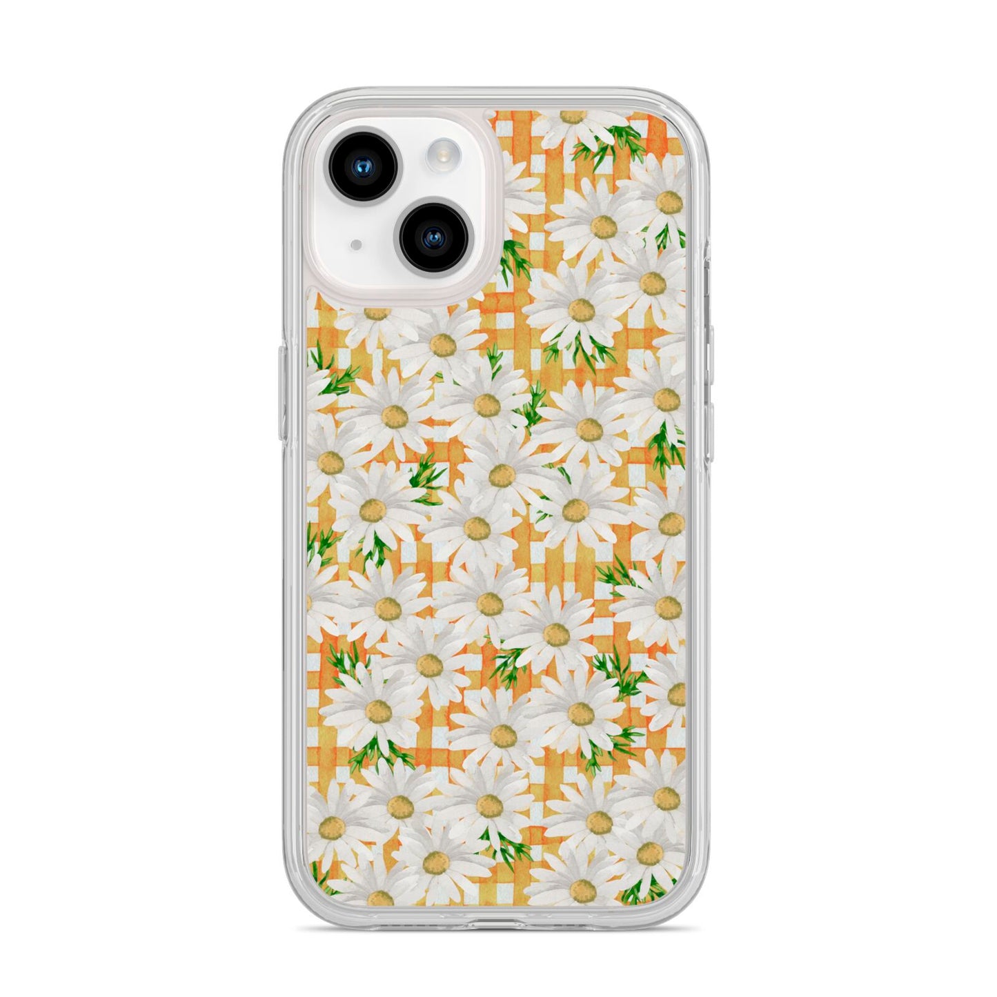 Checkered Daisy iPhone 14 Clear Tough Case Starlight