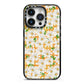 Checkered Daisy iPhone 14 Pro Black Impact Case on Silver phone