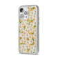 Checkered Daisy iPhone 14 Pro Max Clear Tough Case Silver Angled Image