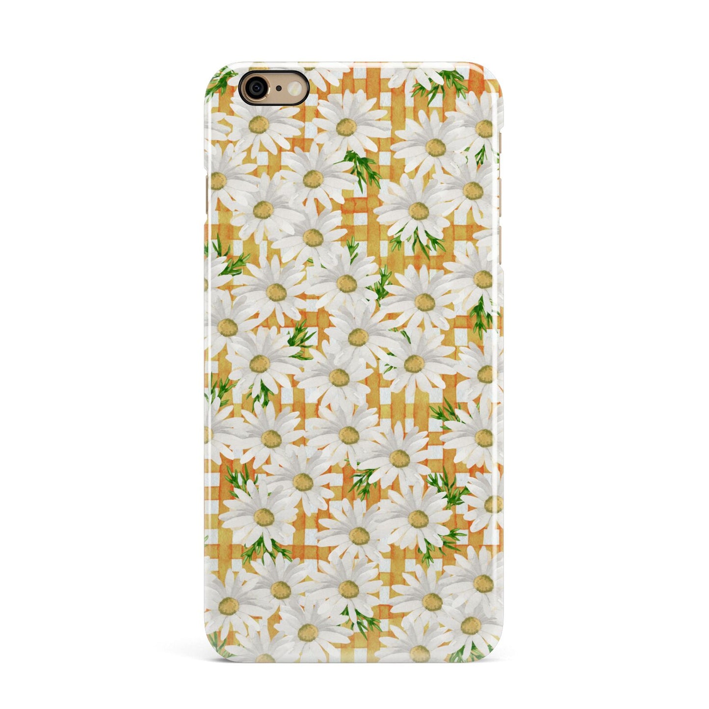 Checkered Daisy iPhone 6 Plus 3D Snap Case on Gold Phone