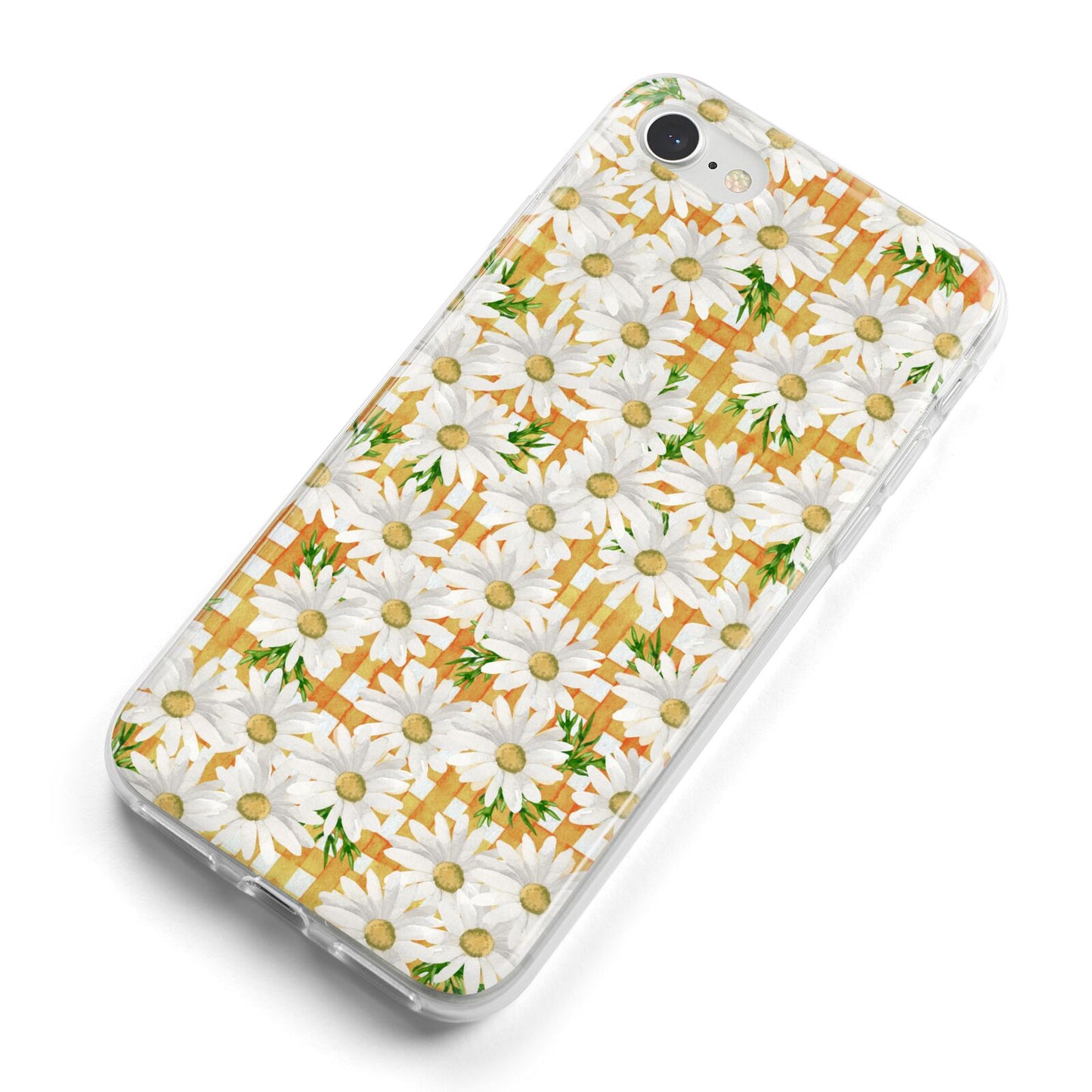 Checkered Daisy iPhone 8 Bumper Case on Silver iPhone Alternative Image