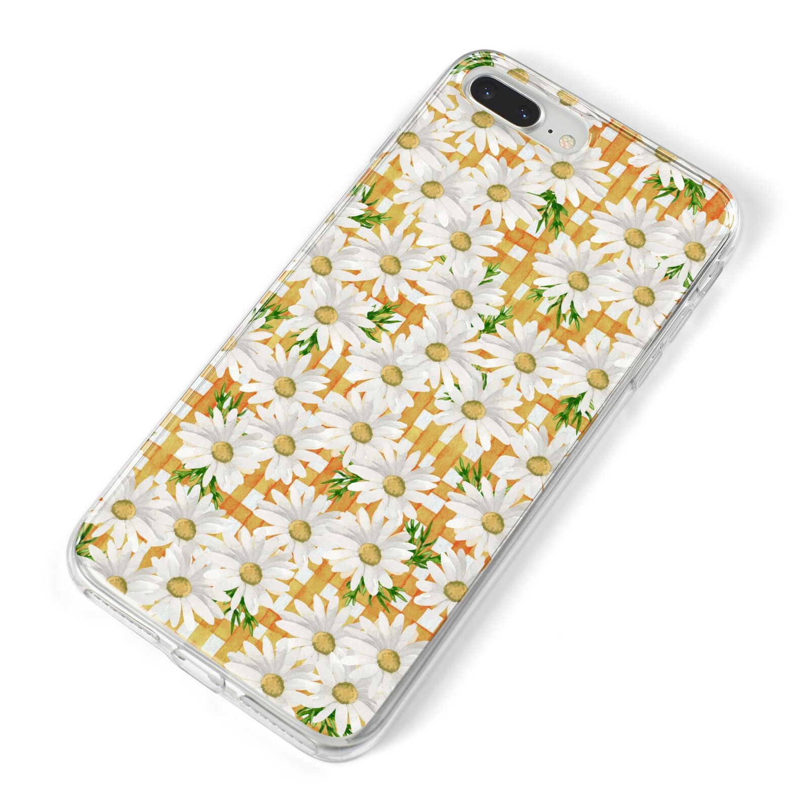 Checkered Daisy iPhone 8 Plus Bumper Case on Silver iPhone Alternative Image