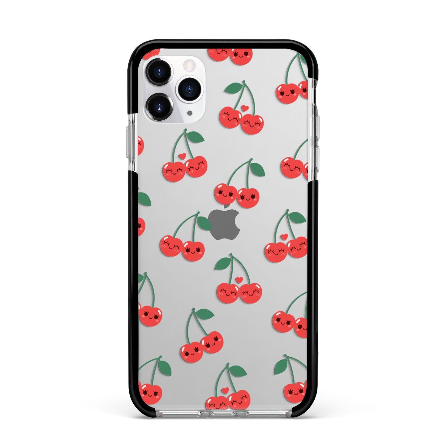 Cherry Apple iPhone 11 Pro Max in Silver with Black Impact Case