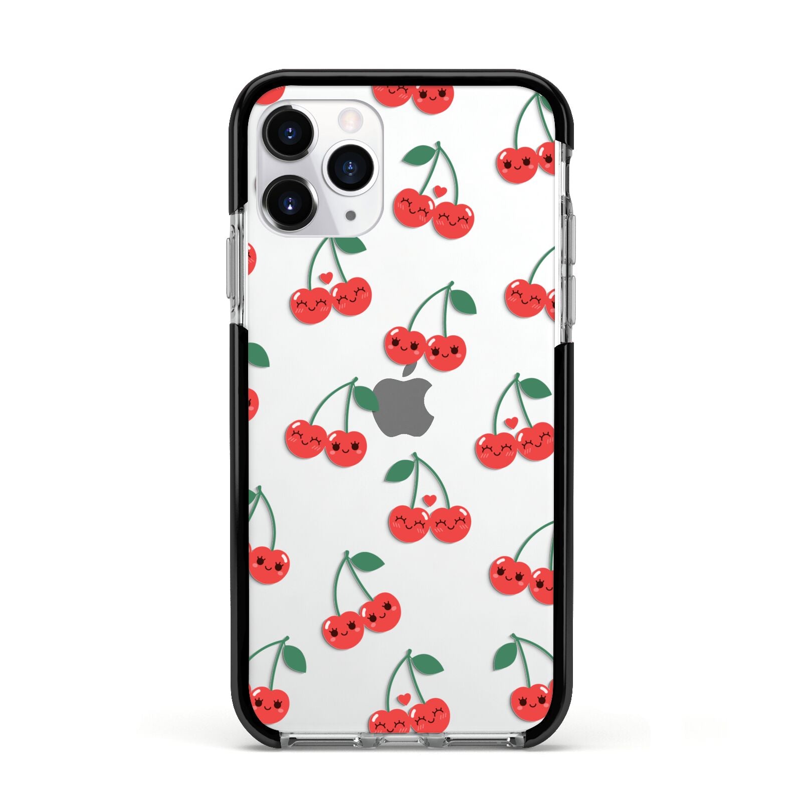 Cherry Apple iPhone 11 Pro in Silver with Black Impact Case