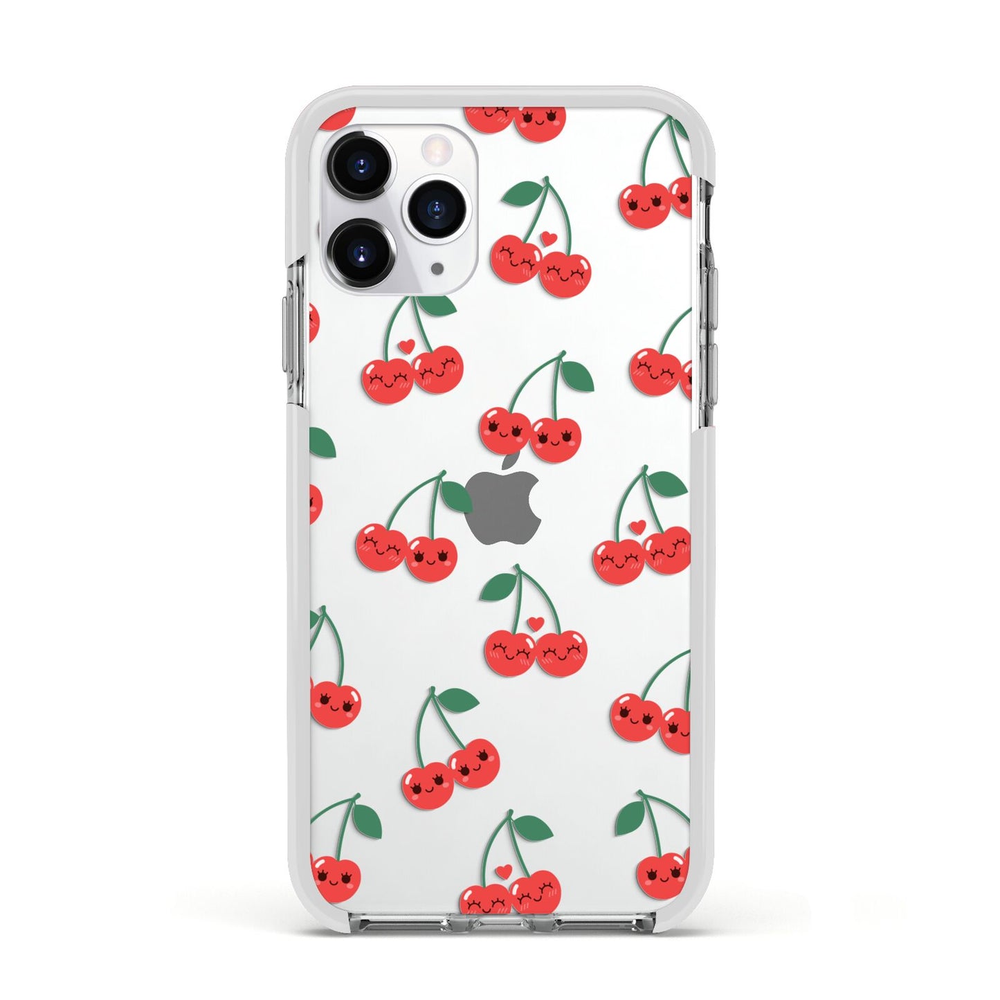 Cherry Apple iPhone 11 Pro in Silver with White Impact Case