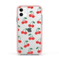Cherry Apple iPhone 11 in White with Pink Impact Case