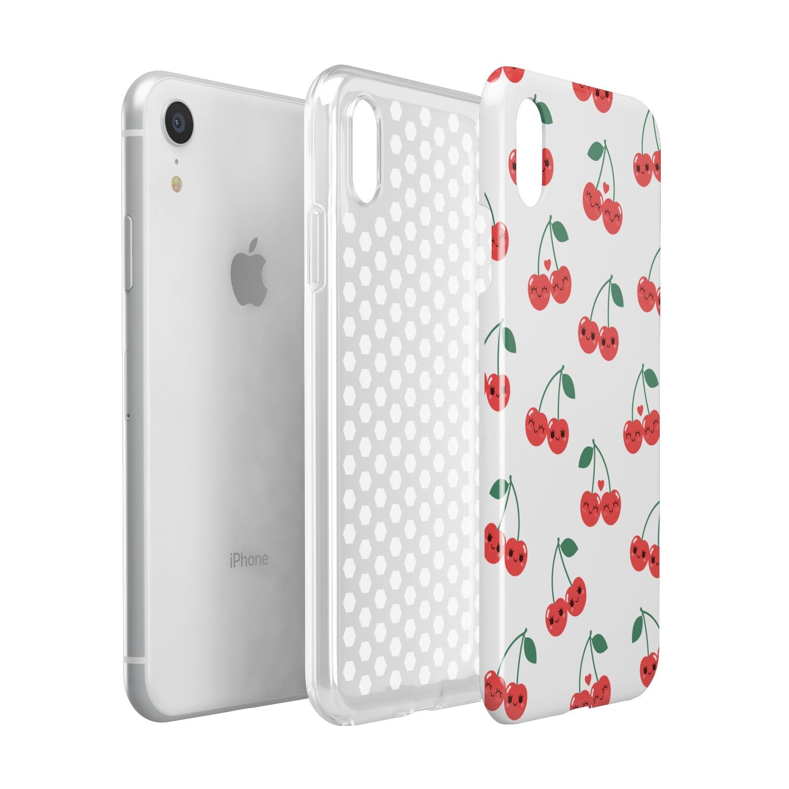 Cherry Apple iPhone XR White 3D Tough Case Expanded view