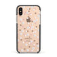 Cherry Blossom with Name Apple iPhone Xs Impact Case Black Edge on Gold Phone