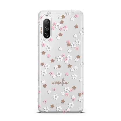 Cherry Blossom with Name Sony Xperia 10 III Case