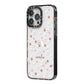 Cherry Blossom with Name iPhone 14 Pro Max Black Impact Case Side Angle on Silver phone