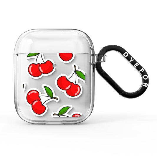 Cherry Pattern AirPods Clear Case