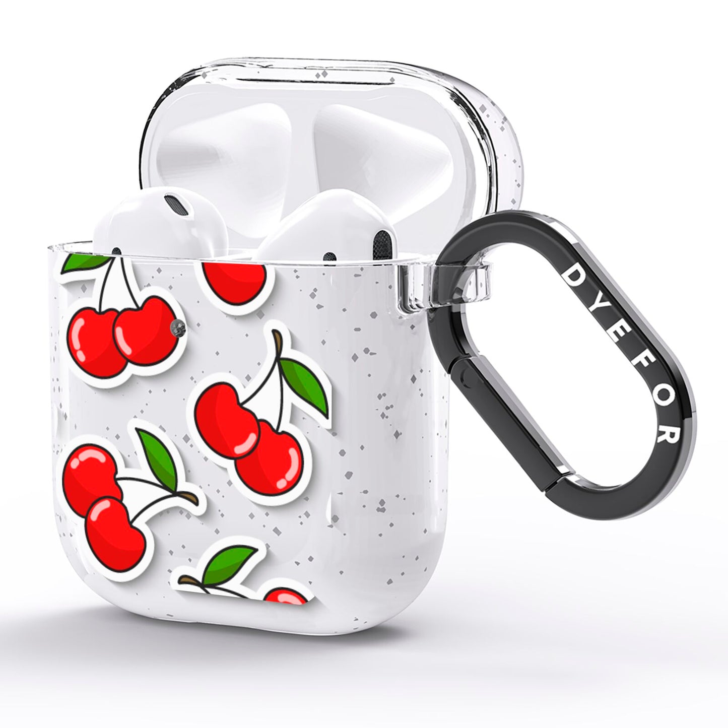 Cherry Pattern AirPods Glitter Case Side Image