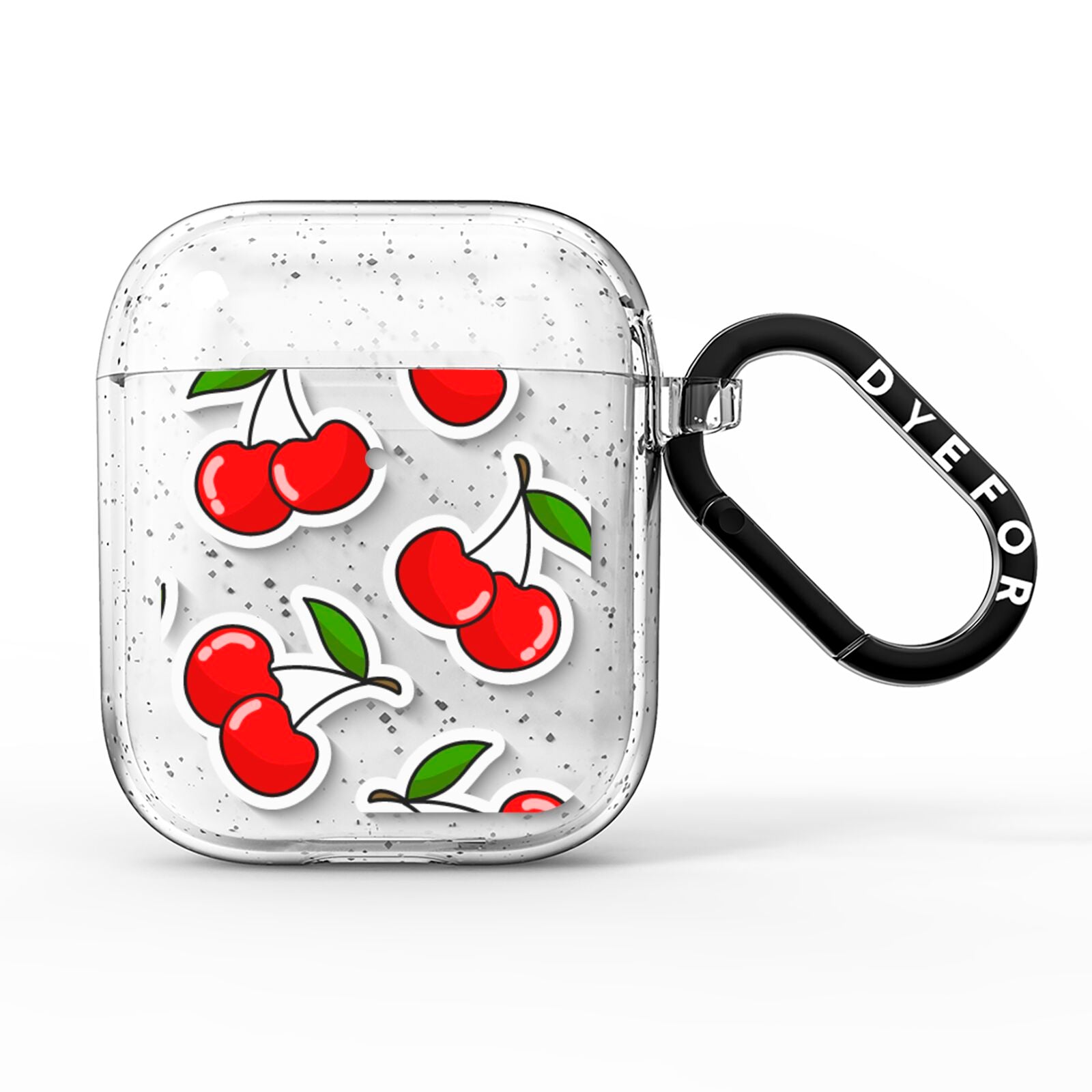 Cherry Pattern AirPods Glitter Case