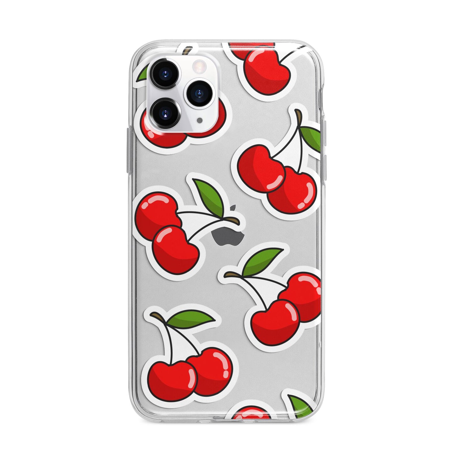 Cherry Pattern Apple iPhone 11 Pro Max in Silver with Bumper Case