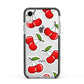 Cherry Pattern Apple iPhone XR Impact Case Black Edge on Silver Phone