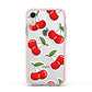 Cherry Pattern Apple iPhone XR Impact Case Pink Edge on Silver Phone
