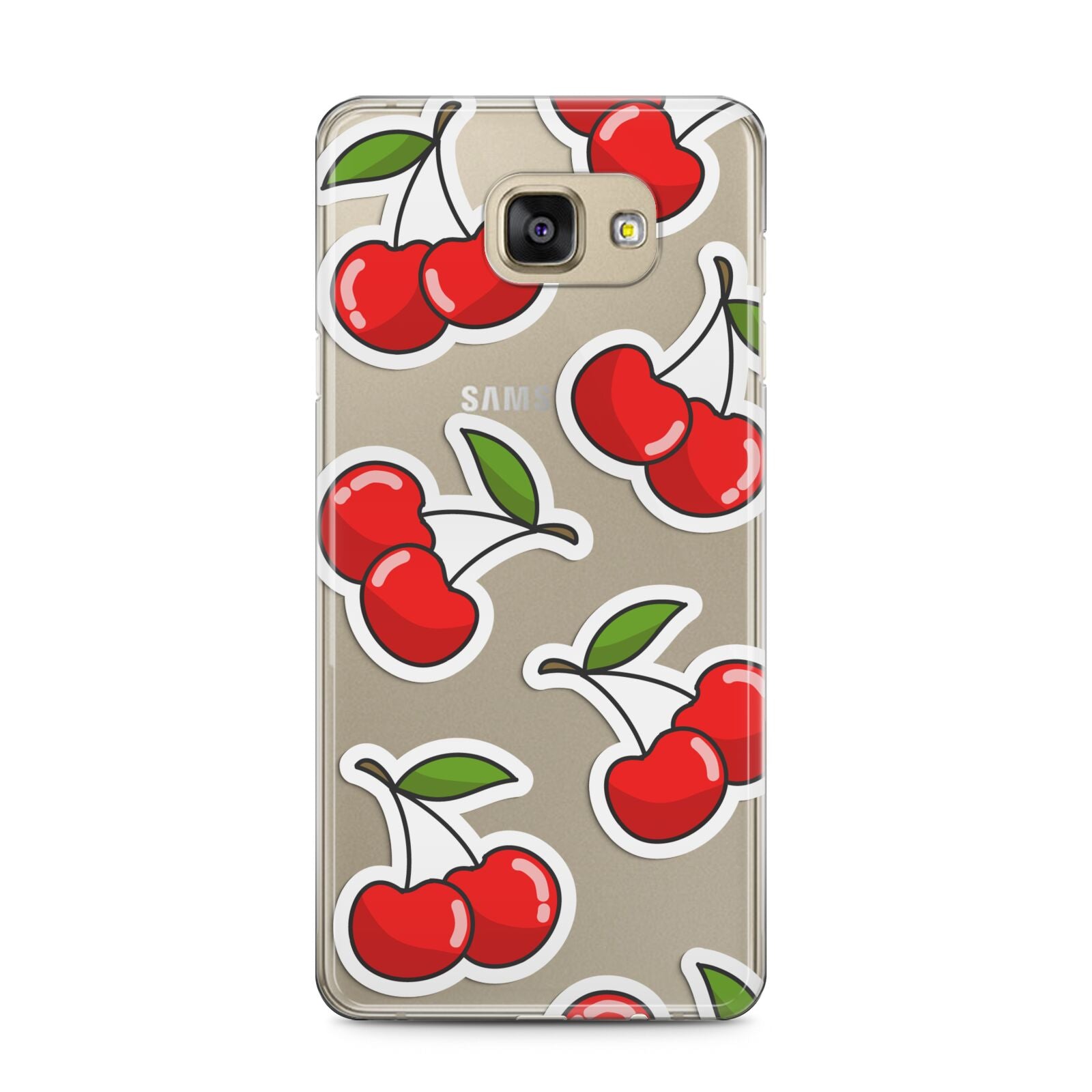 Cherry Pattern Samsung Galaxy A5 2016 Case on gold phone
