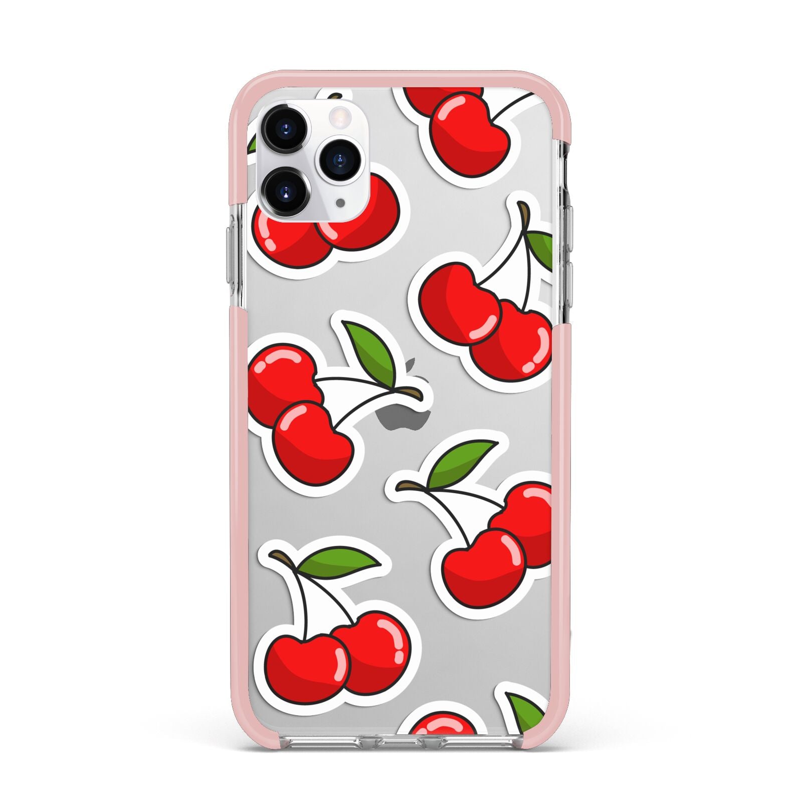 Cherry Pattern iPhone 11 Pro Max Impact Pink Edge Case