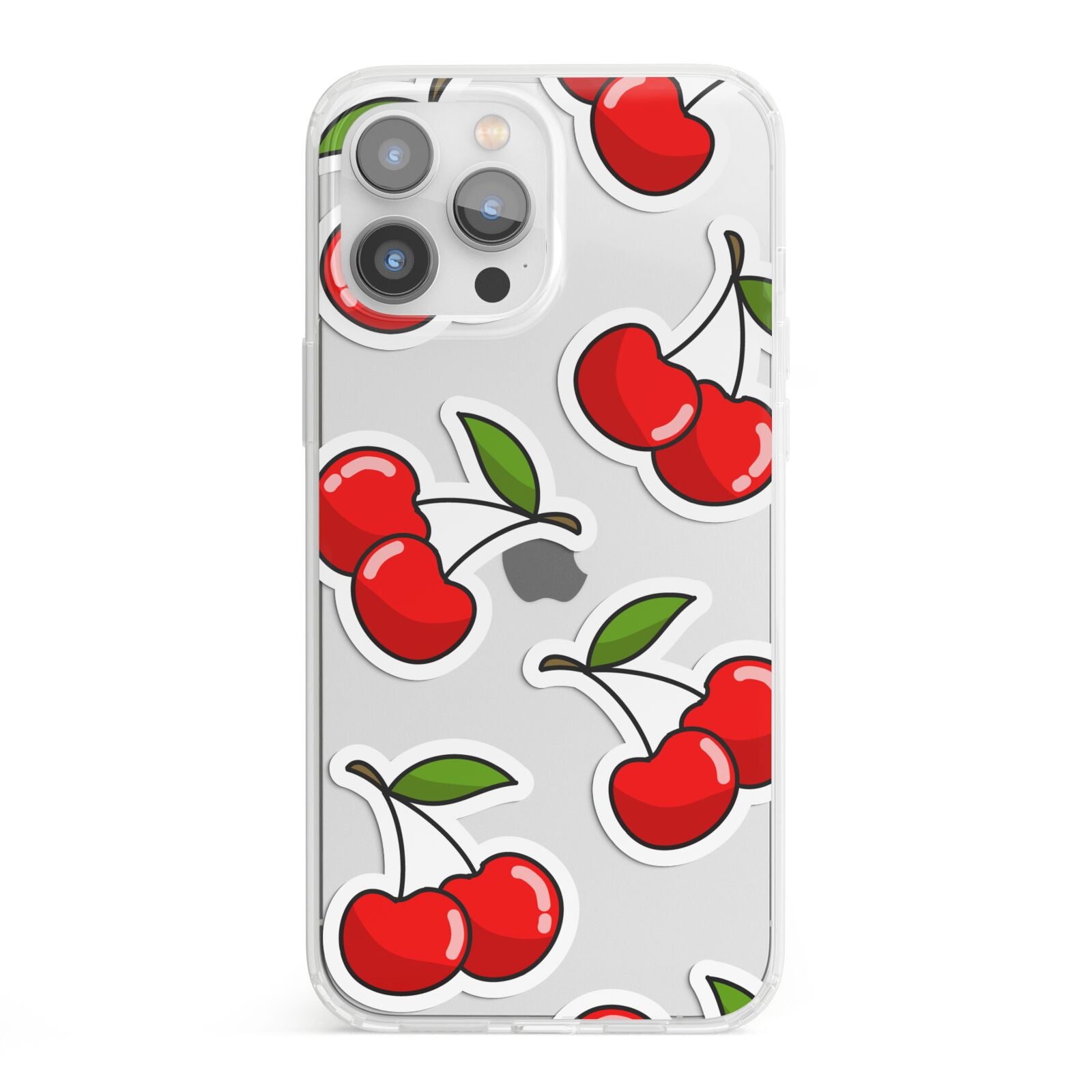 Cherry Pattern iPhone 13 Pro Max Clear Bumper Case