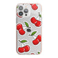 Cherry Pattern iPhone 13 Pro Max TPU Impact Case with Pink Edges