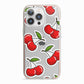 Cherry Pattern iPhone 13 Pro TPU Impact Case with Pink Edges