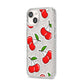 Cherry Pattern iPhone 14 Glitter Tough Case Starlight Angled Image