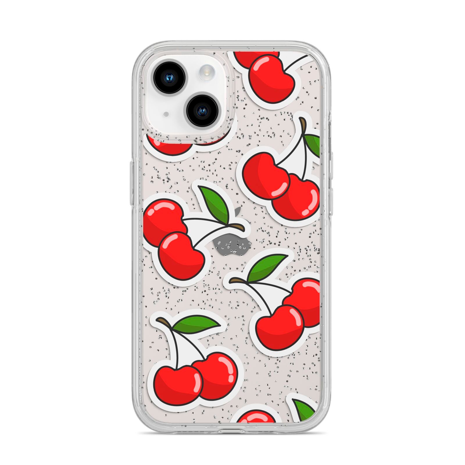 Cherry Pattern iPhone 14 Glitter Tough Case Starlight