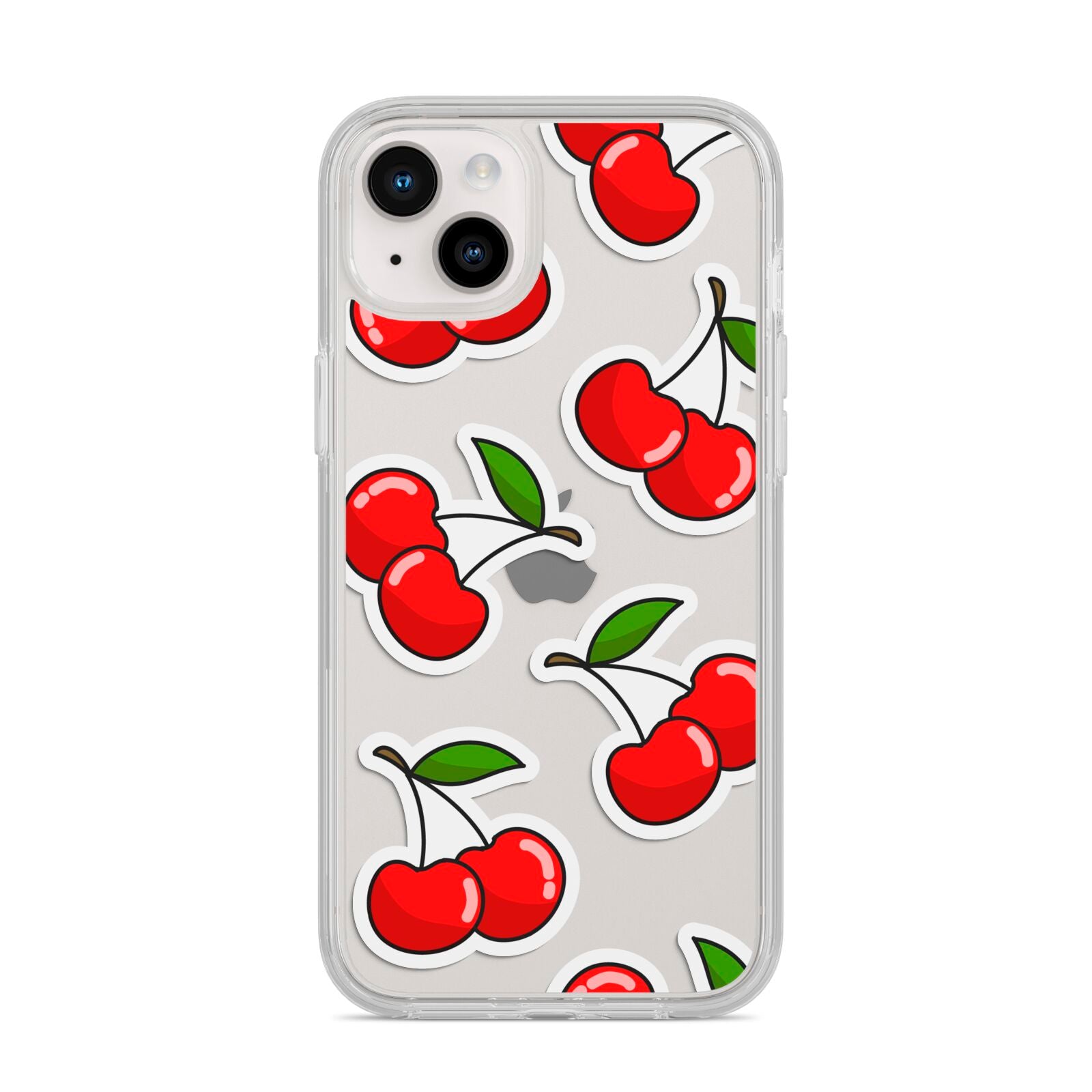 Cherry Pattern iPhone 14 Plus Clear Tough Case Starlight