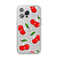 Cherry Pattern iPhone 14 Pro Max Glitter Tough Case Silver