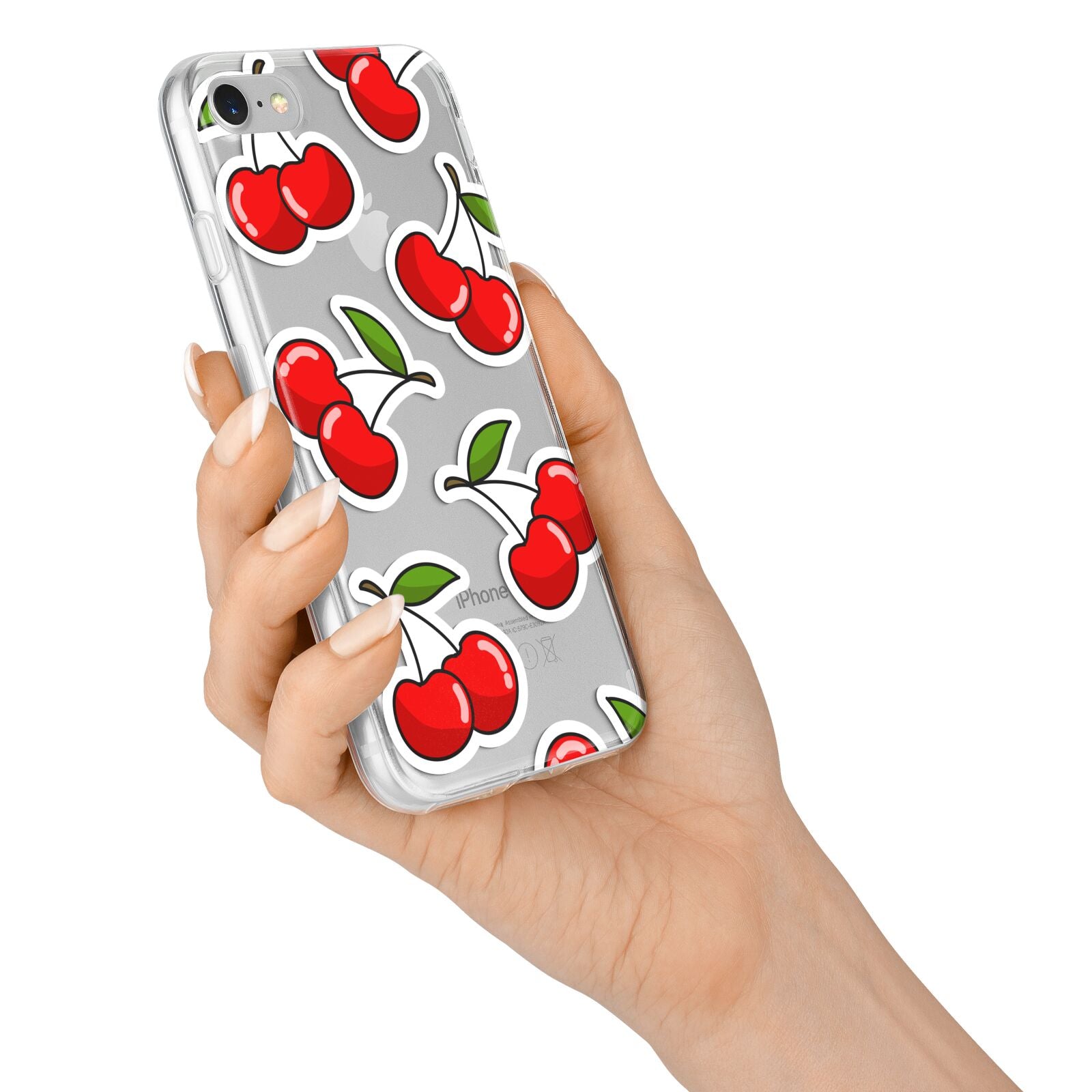 Cherry Pattern iPhone 7 Bumper Case on Silver iPhone Alternative Image