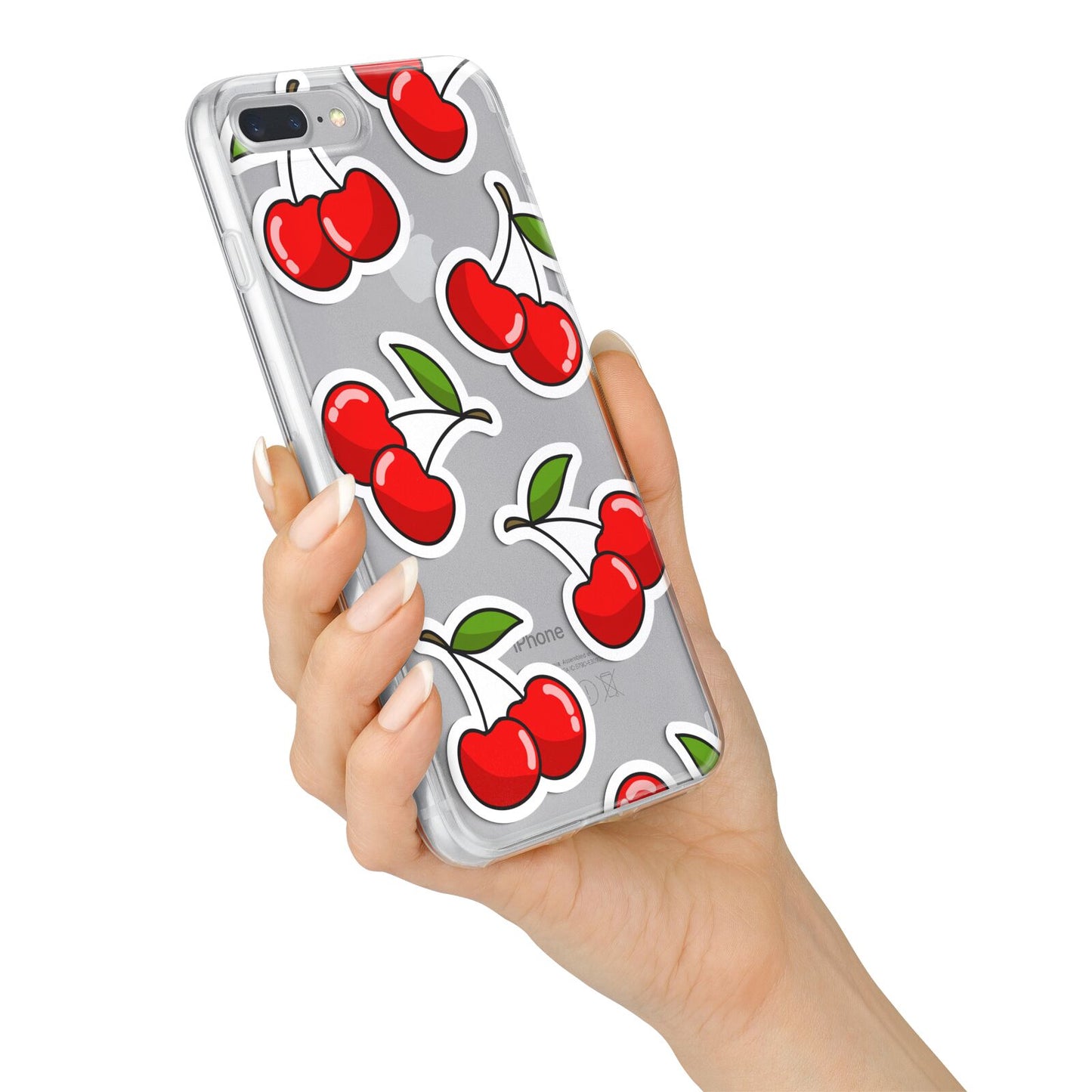 Cherry Pattern iPhone 7 Plus Bumper Case on Silver iPhone Alternative Image