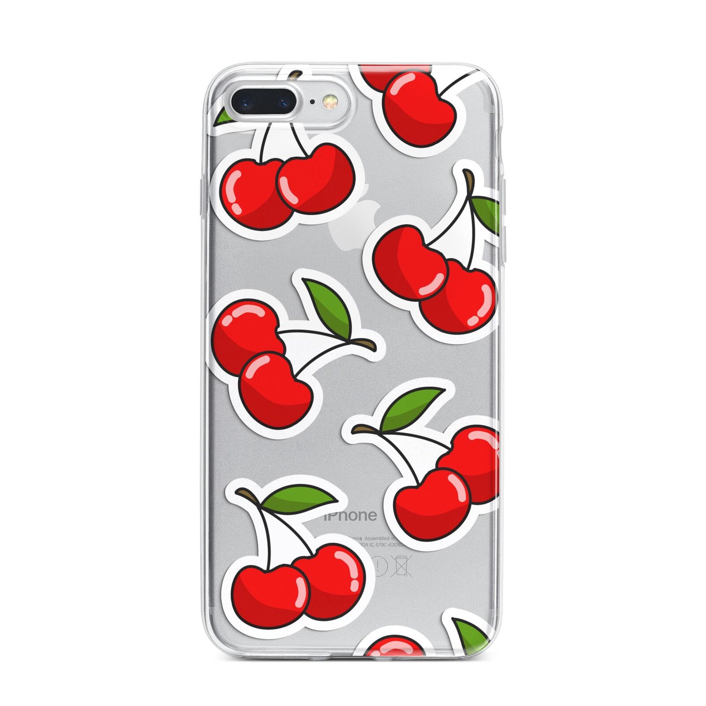 Cherry Pattern iPhone 7 Plus Bumper Case on Silver iPhone