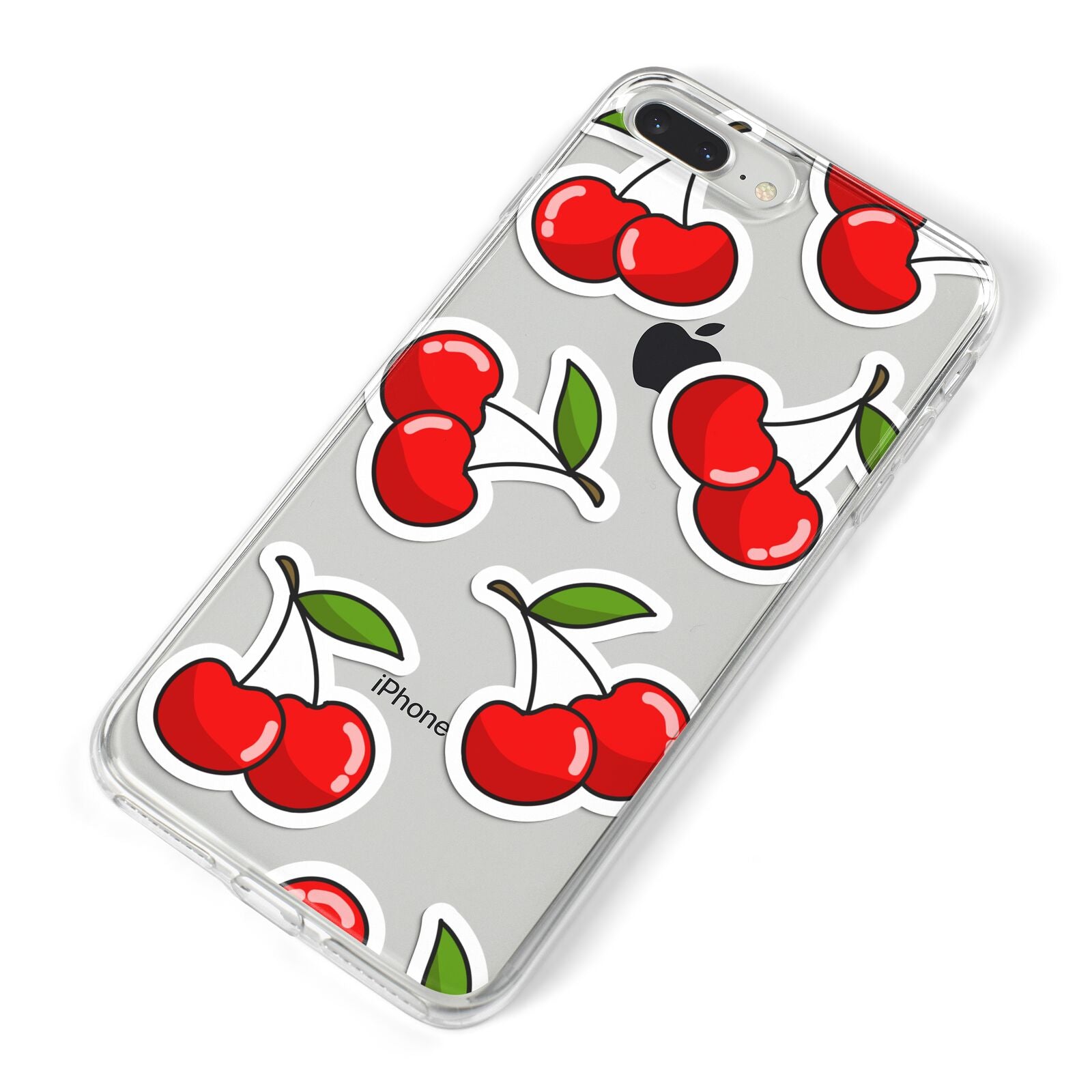 Cherry Pattern iPhone 8 Plus Bumper Case on Silver iPhone Alternative Image