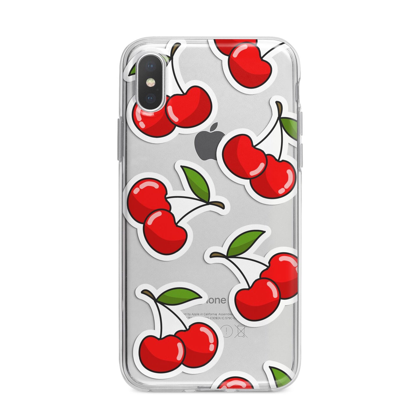 Cherry Pattern iPhone X Bumper Case on Silver iPhone Alternative Image 1