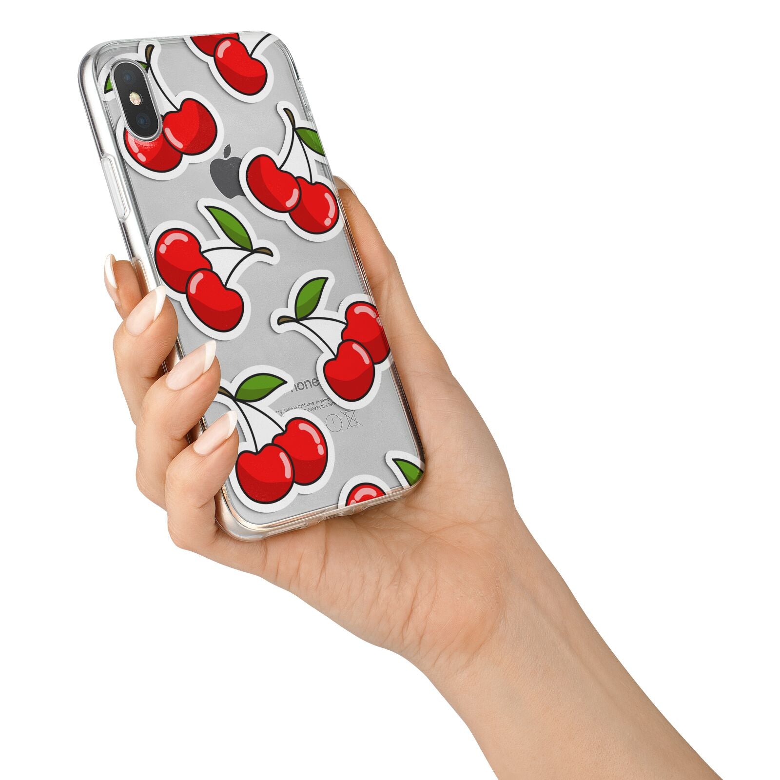 Cherry Pattern iPhone X Bumper Case on Silver iPhone Alternative Image 2