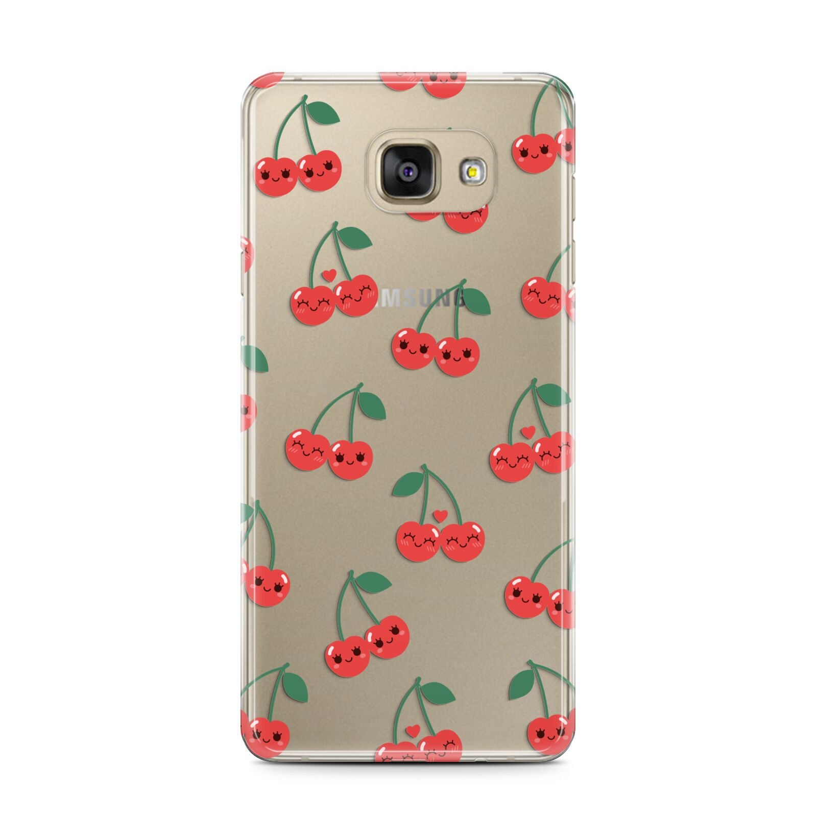Cherry Samsung Galaxy A7 2016 Case on gold phone