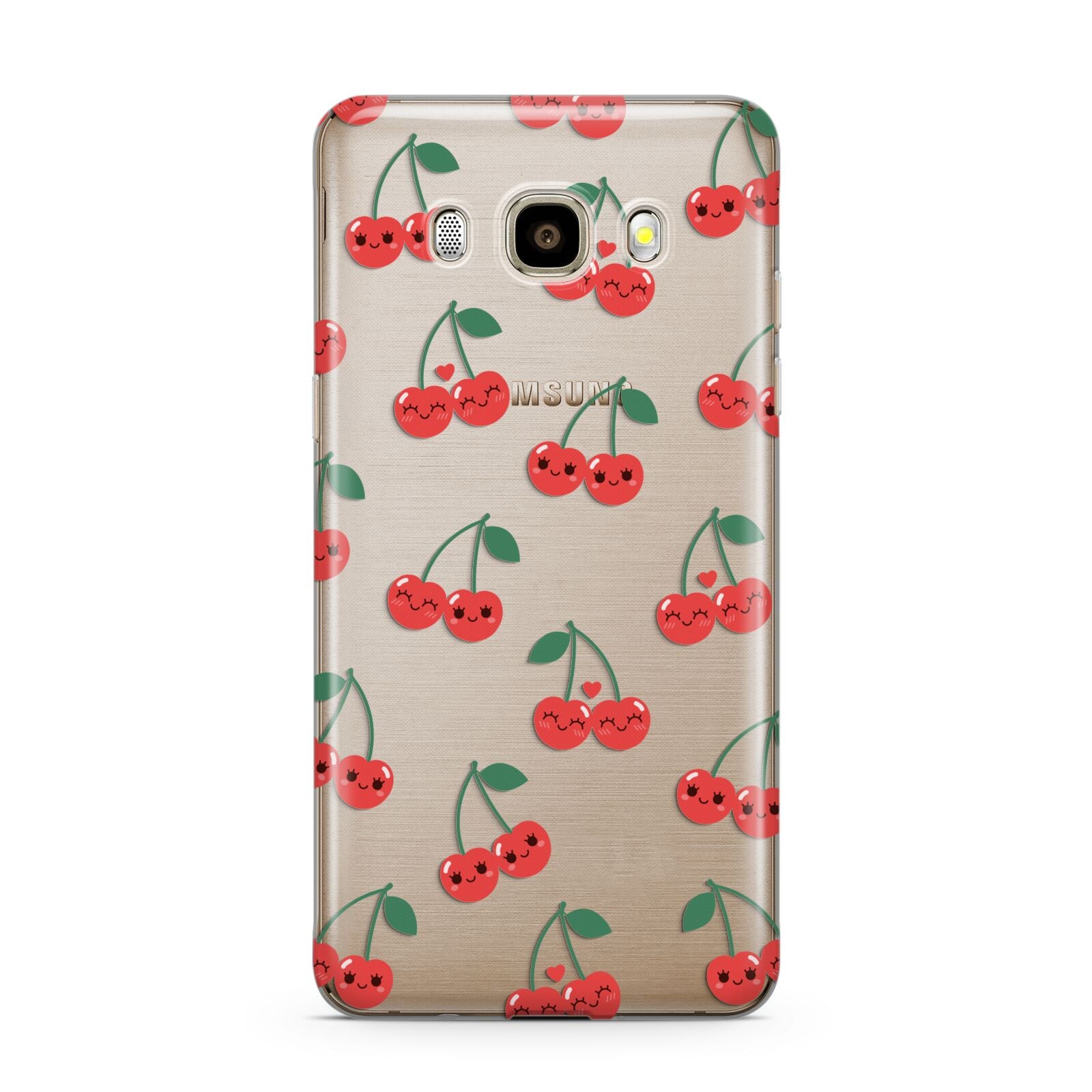 Cherry Samsung Galaxy J7 2016 Case on gold phone
