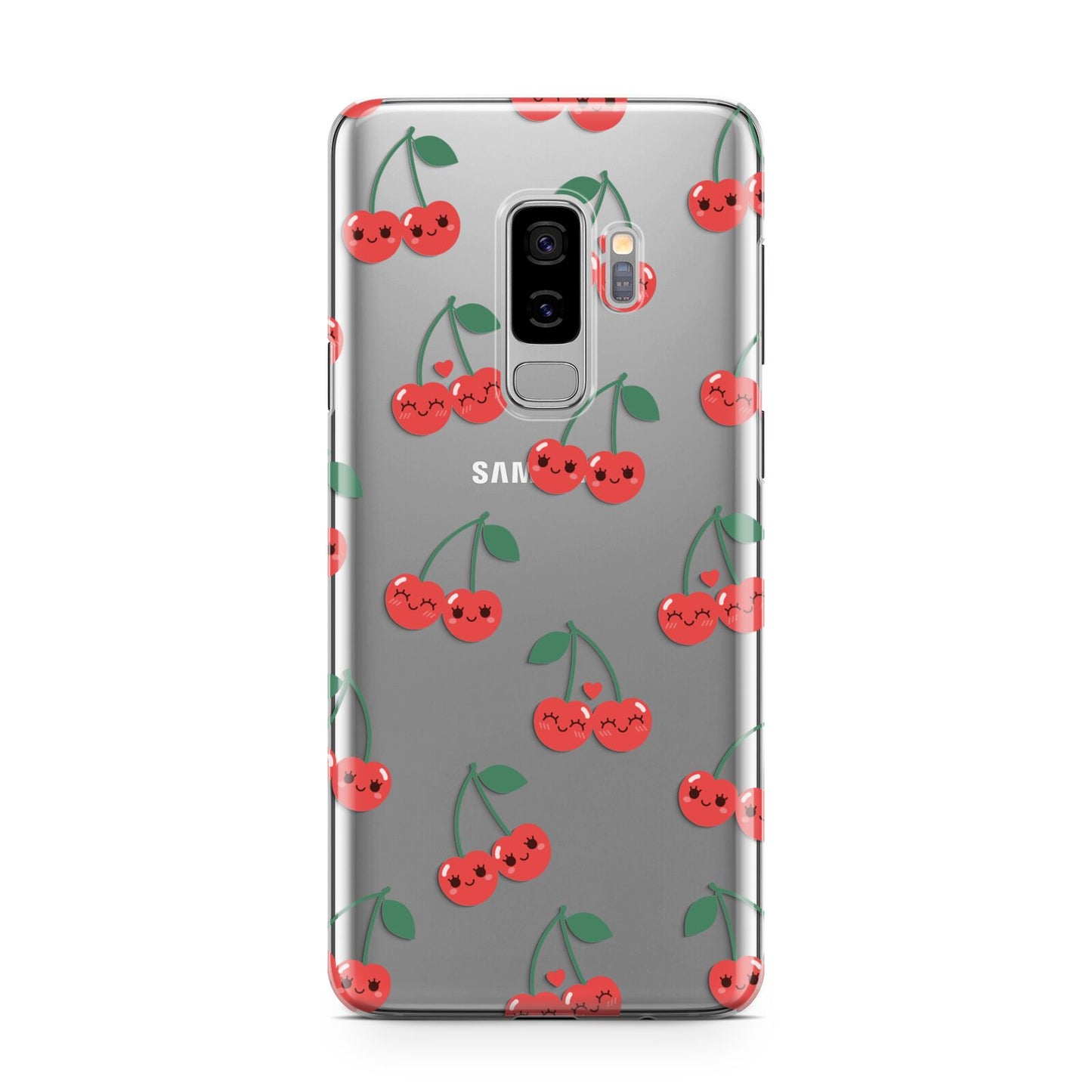 Cherry Samsung Galaxy S9 Plus Case on Silver phone