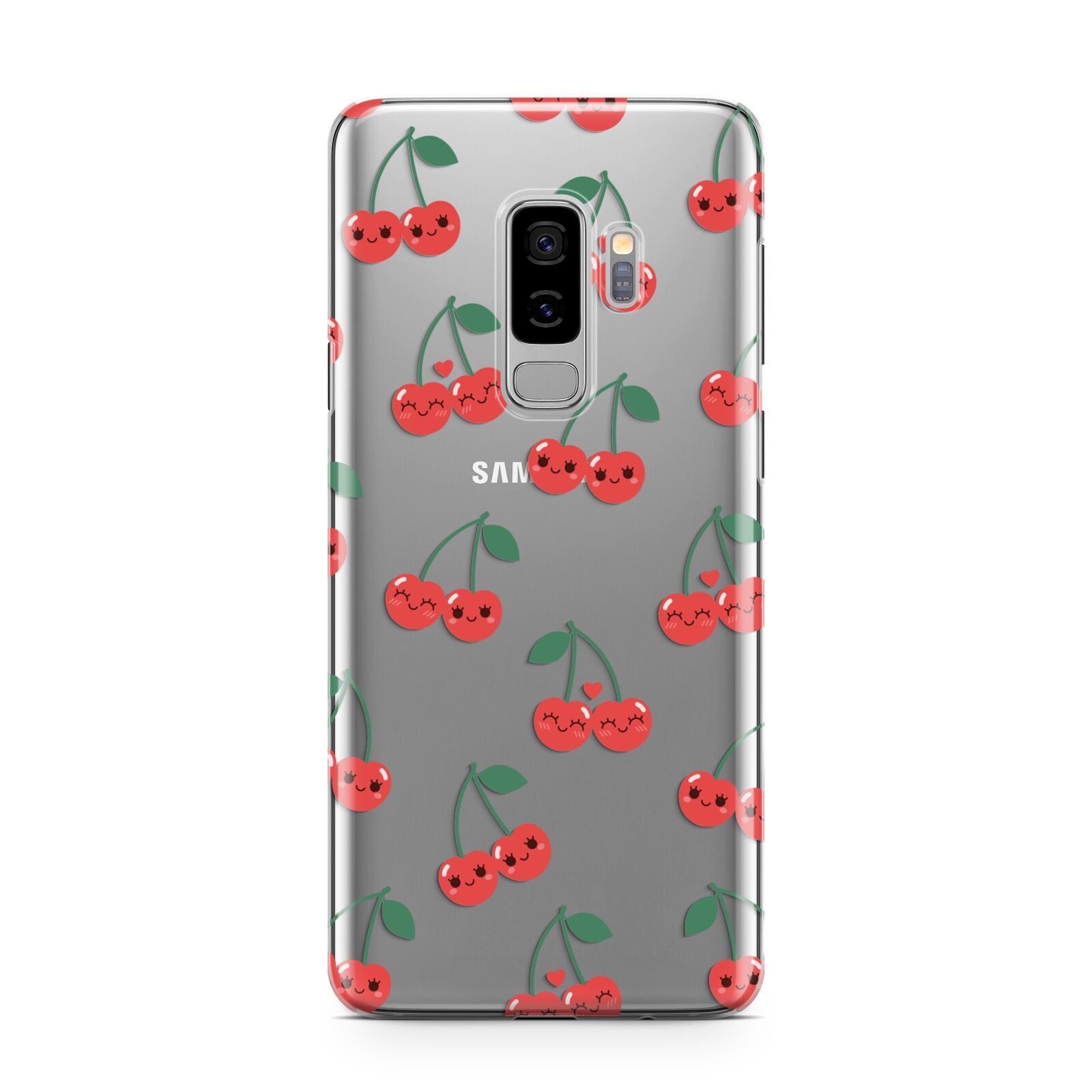 Cherry Samsung Galaxy S9 Plus Case on Silver phone
