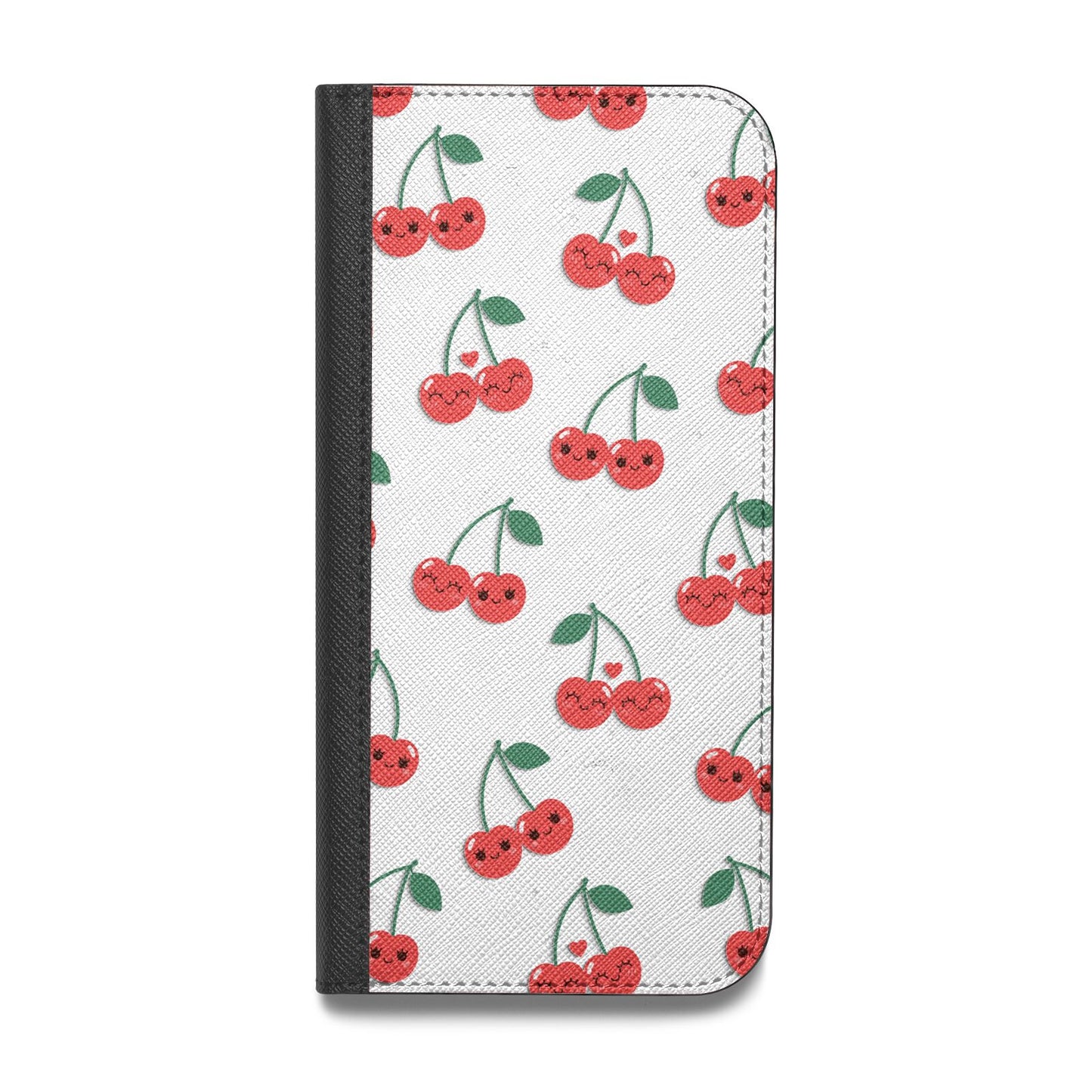 Cherry Vegan Leather Flip iPhone Case