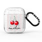 Cherry and Stripes with Name AirPods Glitter Case