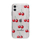Cherry and Stripes with Name Apple iPhone 11 in White with Bumper Case