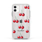 Cherry and Stripes with Name Apple iPhone 11 in White with White Impact Case