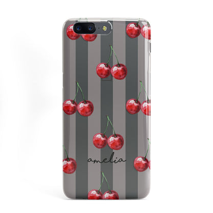 Cherry and Stripes with Name OnePlus Case