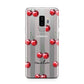 Cherry and Stripes with Name Samsung Galaxy S9 Plus Case on Silver phone