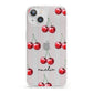 Cherry and Stripes with Name iPhone 13 Clear Bumper Case