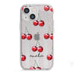 Cherry and Stripes with Name iPhone 13 Mini TPU Impact Case with White Edges