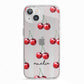 Cherry and Stripes with Name iPhone 13 TPU Impact Case with White Edges